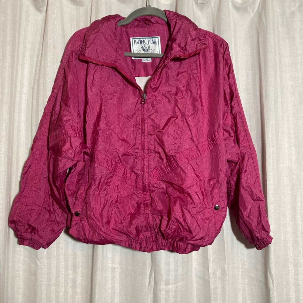Pacific Trail Jacket Windbreaker Hot Pink Vintage 90s Women's SZ M Retro Barbie